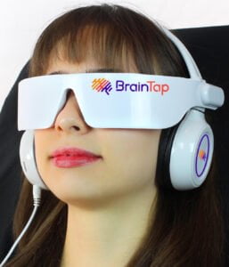 BrainTap Headset On Woman